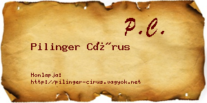 Pilinger Círus névjegykártya